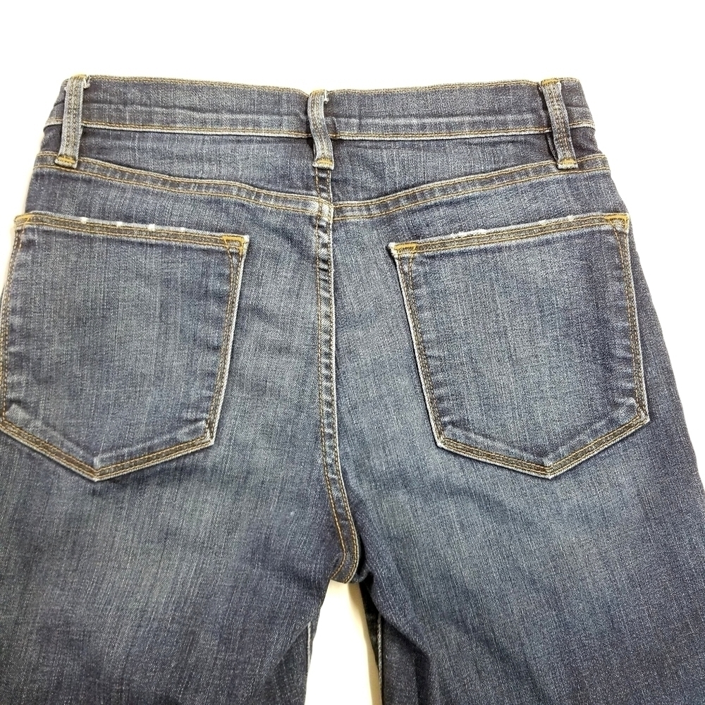 Frame Meribel Women's Le High Straight Leg Snap Buttons Hem Dark Wash Jeans, 27 - Picture 5 of 13
